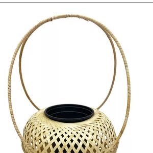 Woven Rattan Plant Hanging Basket with Handle